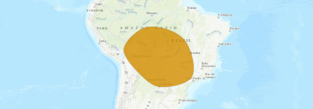 Aire de répartition du Bothrops mattogrossensis