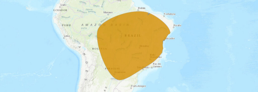 Aire de répartition du Bothrops moojeni