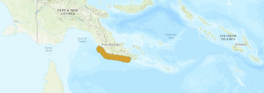 Aire de répartition du Laticauda guineai