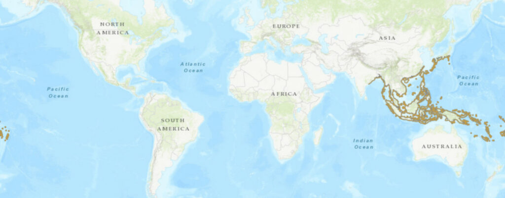 Aire de répartition du Laticauda laticaudata